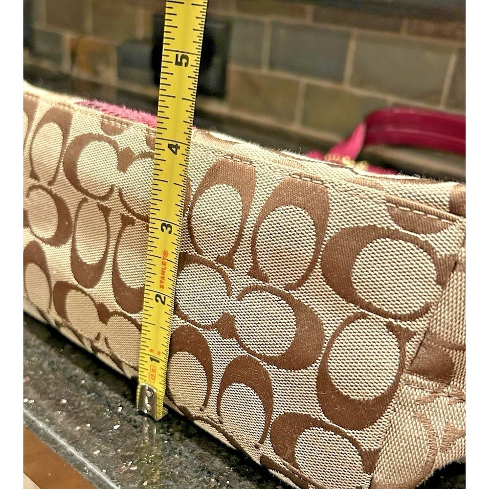 Coach Signature Raspberry Pink Python Snake Strip… - image 10